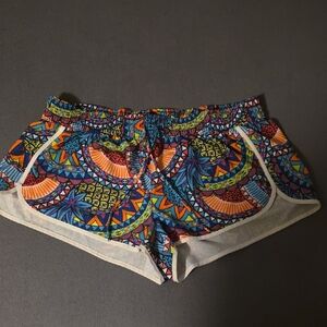 No Boundaries Multicolor Geometric Women's Athletic Shorts